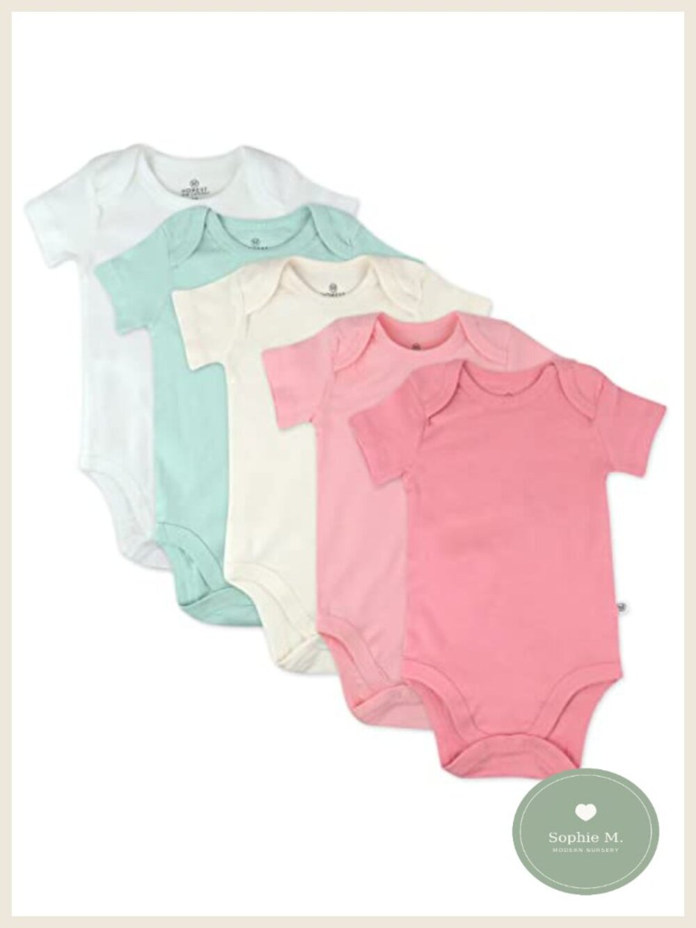5-Pack Baby Girl Short Sleeve Bodysuits 100% Organic Cotton Infant One-Piece